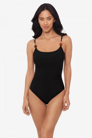 Women's Black Moonstone Cady One Piece - Miraclesuit USA | TL023842V7