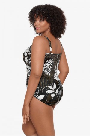 Women's Black / Multicolor Plus Size Elle Dorado Sanibel One Piece - Miraclesuit USA | IY445744J3