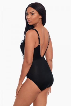 Women's Black / White Sub Rosa Sanibel One Piece - Miraclesuit USA | JQ289608P7