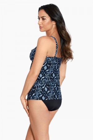 Women's Blue / Multicolor Palatium Love Knot DD Cups Tankini Tops - Miraclesuit USA | WD785258T3