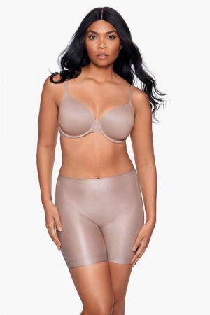 Women's Brown Bodyglow Waistline Bike Pant Shapewear - Miraclesuit USA | QU037493C1