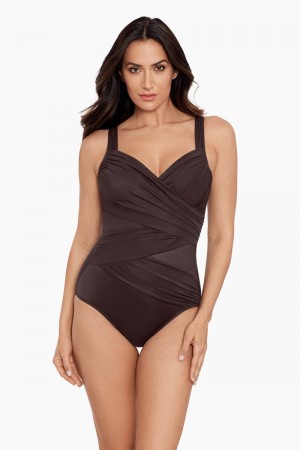 Women's Brown New Sensations Madero DD Cups One Piece - Miraclesuit USA | CP718531Q1