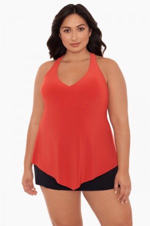 Women's Orange Plus Size Taylor Tankini Tops - Miraclesuit USA | DZ851715A0