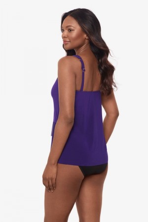 Women's Purple Illusionists Mirage Tankini Tops - Miraclesuit USA | RO925482B2