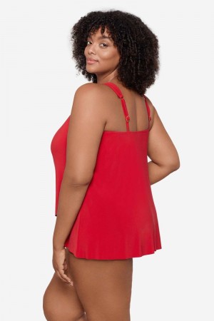Women's Red Plus Size Razzle Dazzle Underwire Tankini Tops - Miraclesuit USA | GS894339K3