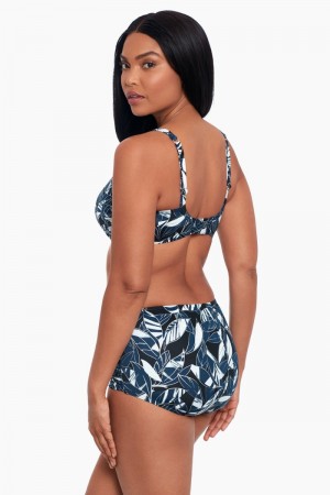 Women's Silver Shimmer Shadows Norma Jean Retro Swim Bottom - Miraclesuit USA | PO818901P2