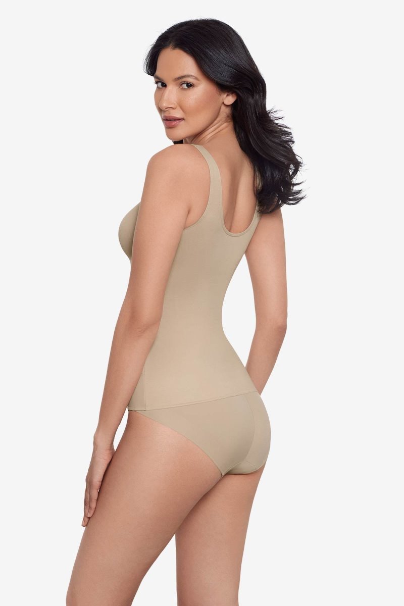 Women's Beige Comfy Curves Scoop Neck Shaping Tank Shapewear - Miraclesuit USA | RH774927J3