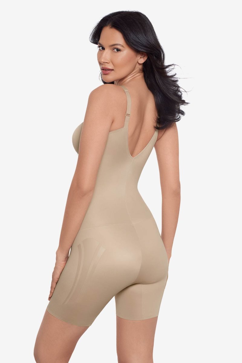 Women's Beige Modern Miracle Thigh Slimmer Bodysuit Shapewear - Miraclesuit USA | IV584878Q4