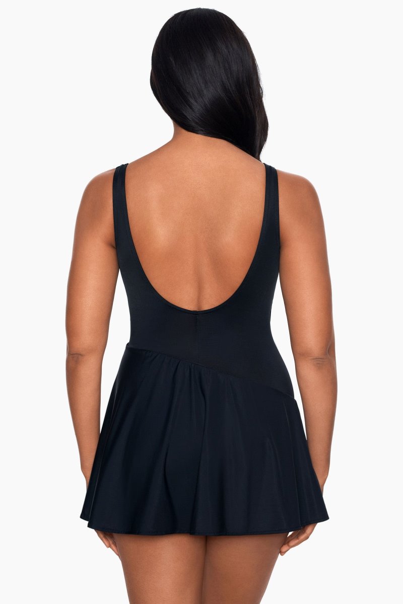 Women's Black Aurora Swim Dress - Miraclesuit USA | QN352225K5