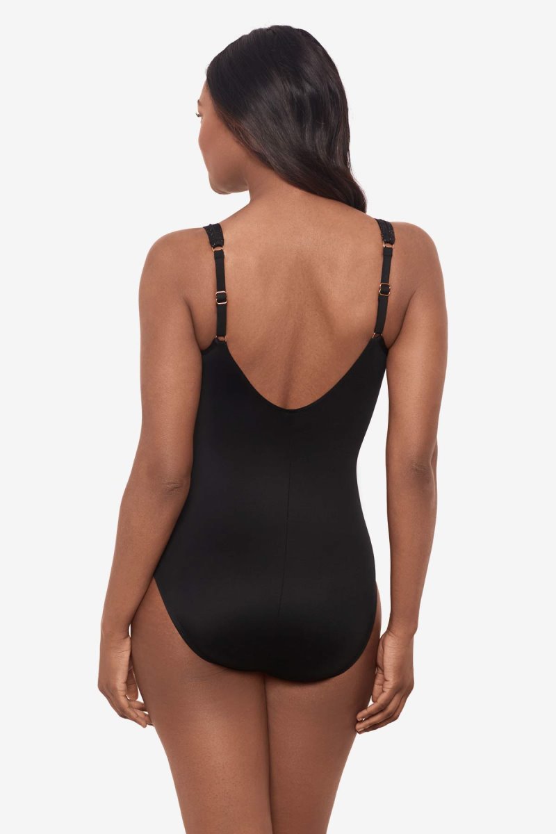 Women's Black Brillante Madero One Piece - Miraclesuit USA | WC572667Q3