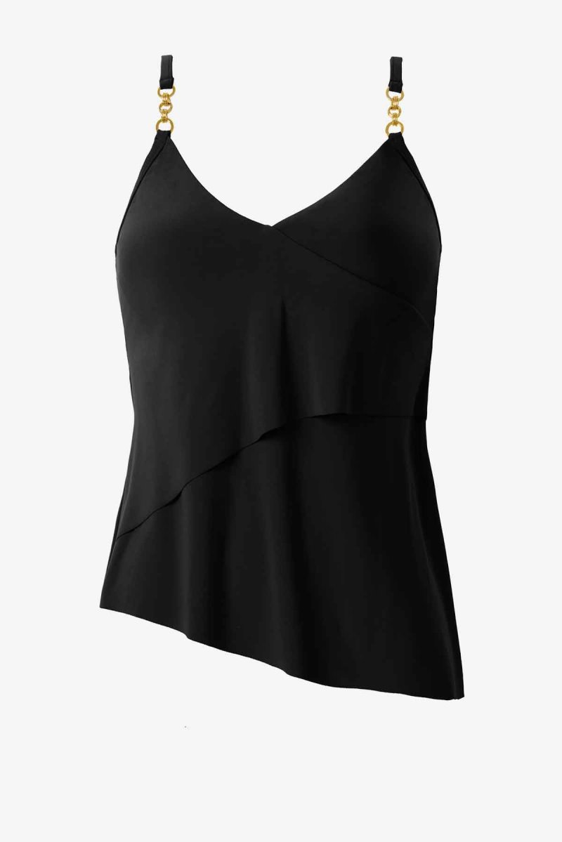 Women's Black Chain Link Eliza Tankini Tops - Miraclesuit USA | MS244234R5