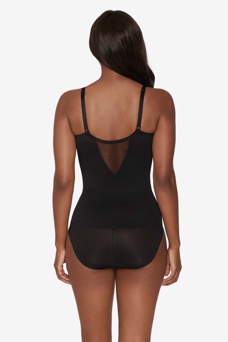 Women's Black Extra Firm Sexy Sheer Shaping Underwire Camisole Shapewear - Miraclesuit USA | MC955675W7