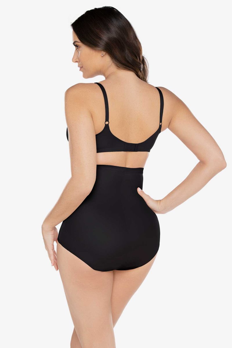 Women's Black Hi Waist Brief Firm Control Shapewear - Miraclesuit USA | XR512531C1