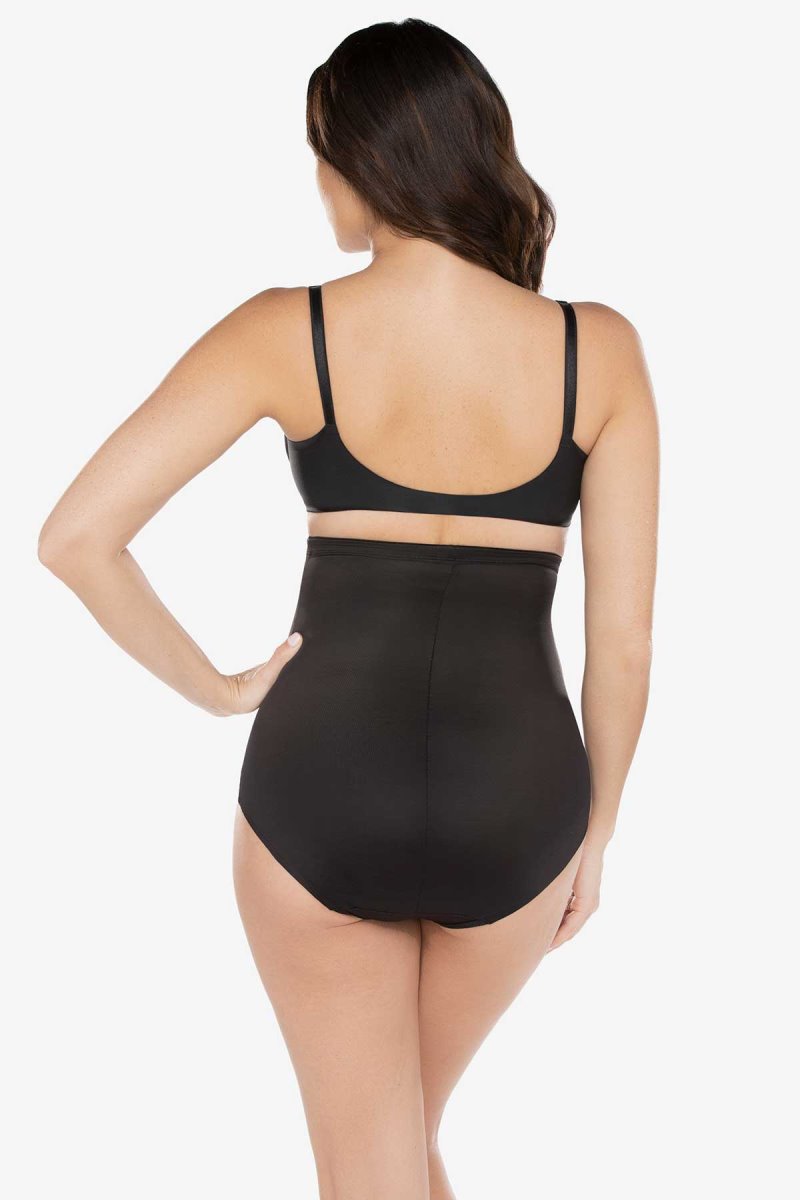 Women's Black Hi Waist Brief Firm Control Shapewear - Miraclesuit USA | XR512531C1