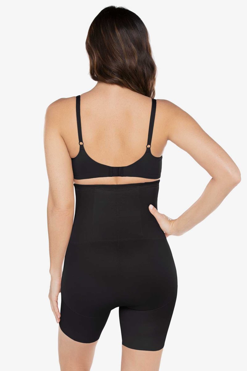 Women's Black Hi Waist Mid Thigh Slimmer Shapewear - Miraclesuit USA | BY909280R7