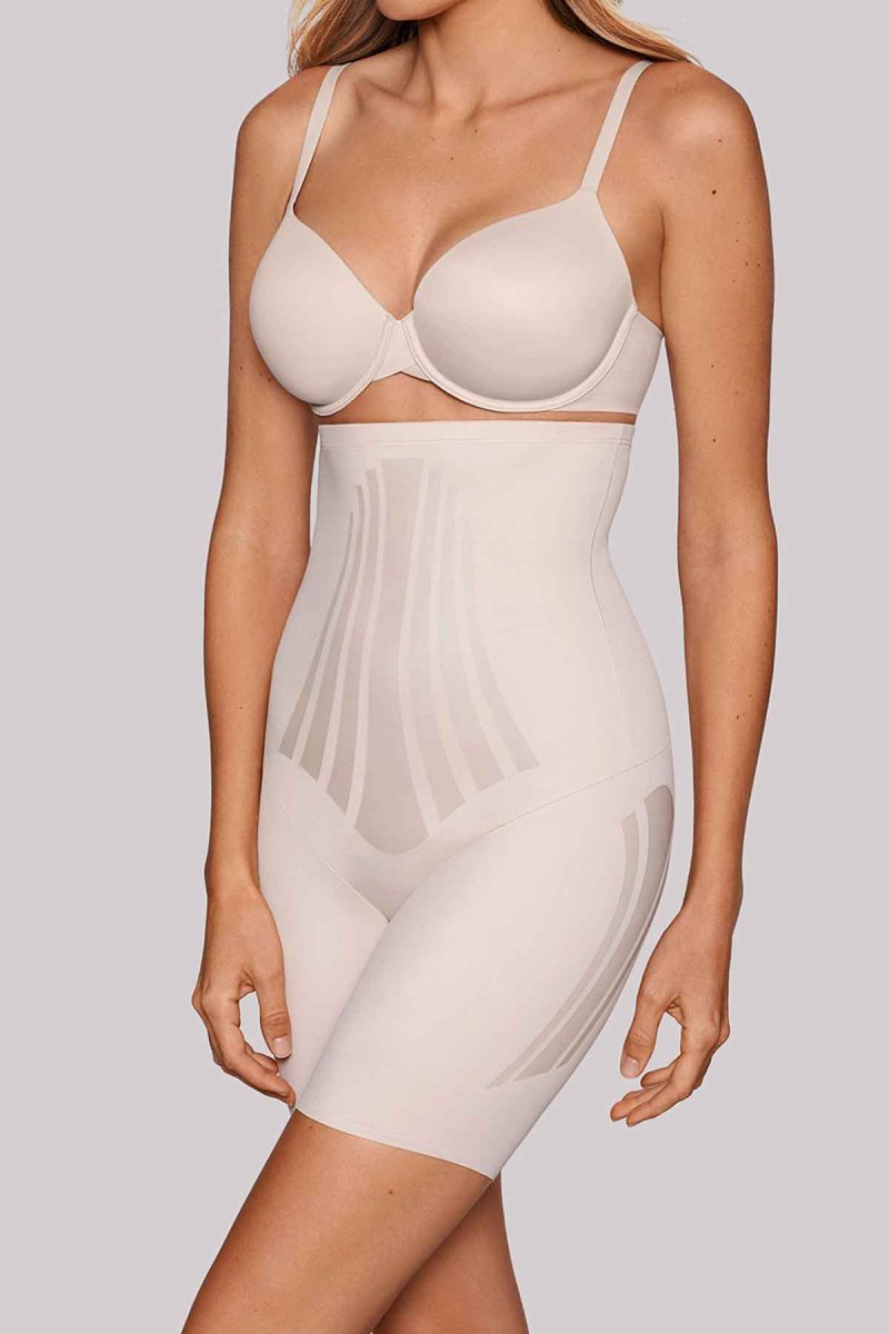 Women's Black Lycra Fit Sense High Waist Long Leg Thigh Slimmer Shapewear - Miraclesuit USA | YR965276E6