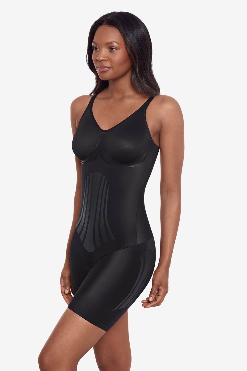 Women's Black Modern Miracle Thigh Slimmer Bodysuit Shapewear - Miraclesuit USA | SZ087708W5