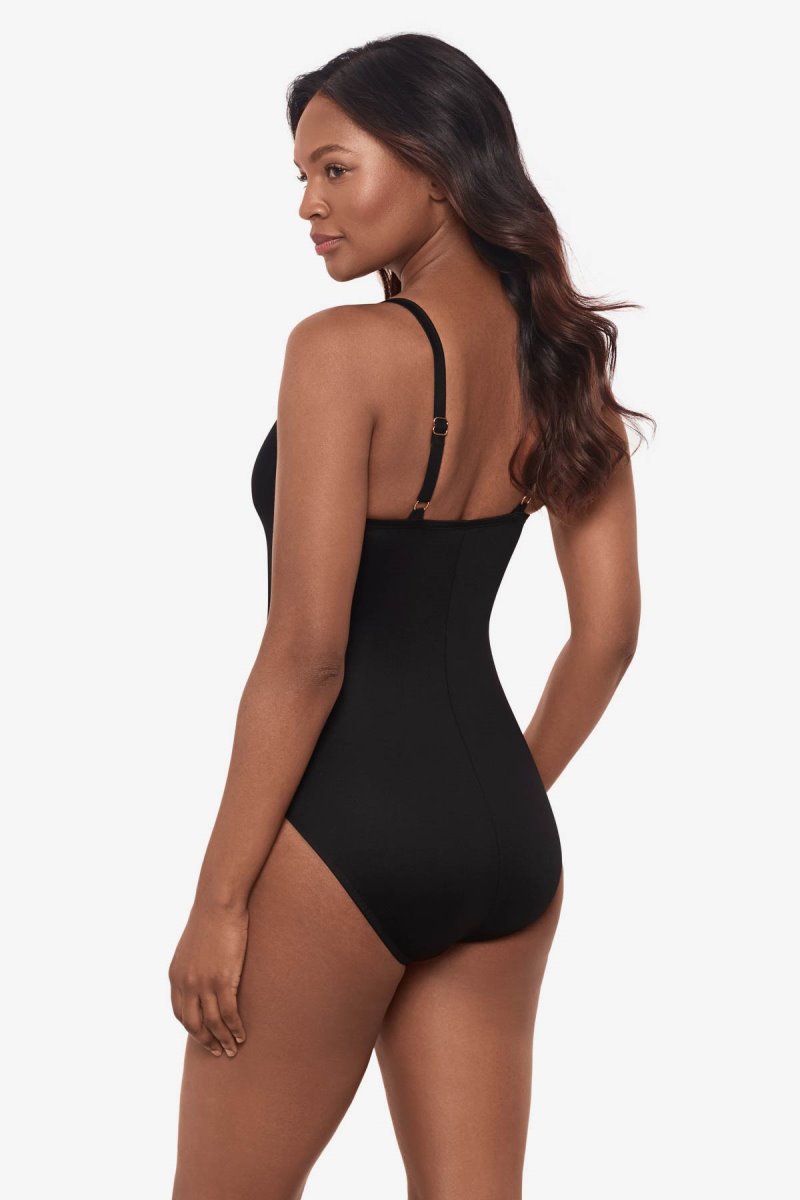 Women's Black Network News Mariposa One Piece - Miraclesuit USA | OZ055535Y3
