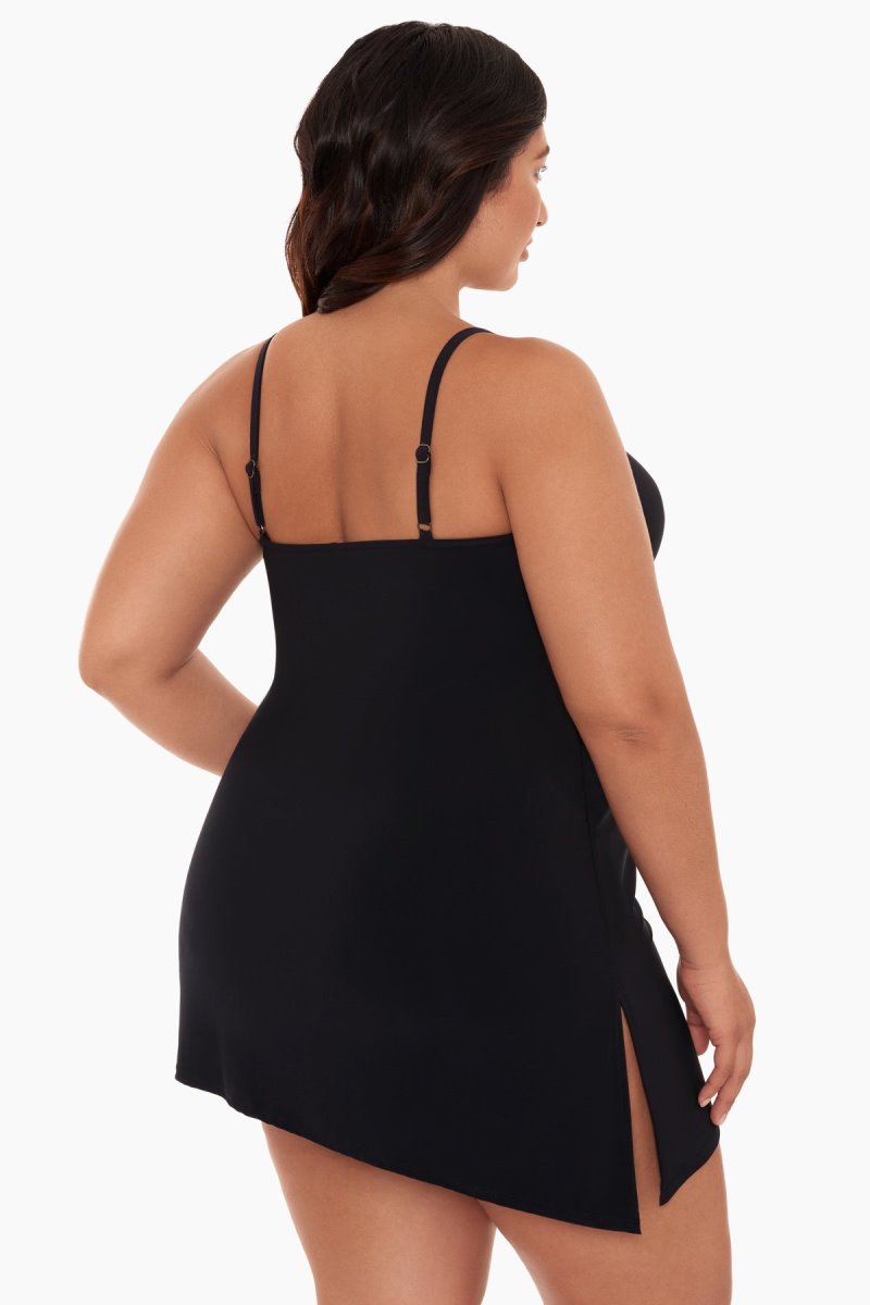 Women\'s Black Plus Size Brynn Swim Dress - Miraclesuit USA | JG102090Q5