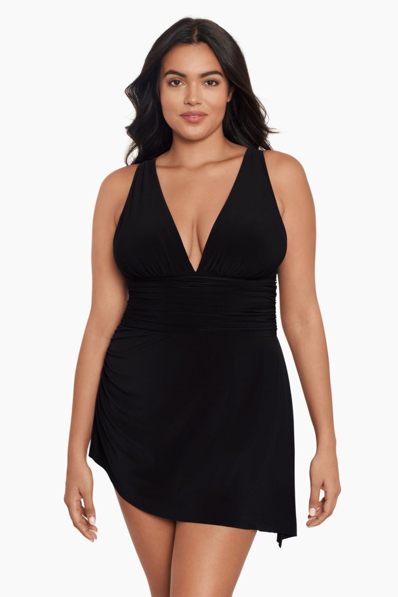 Women\'s Black Plus Size Celine Swim Dress - Miraclesuit USA | WC959025M0