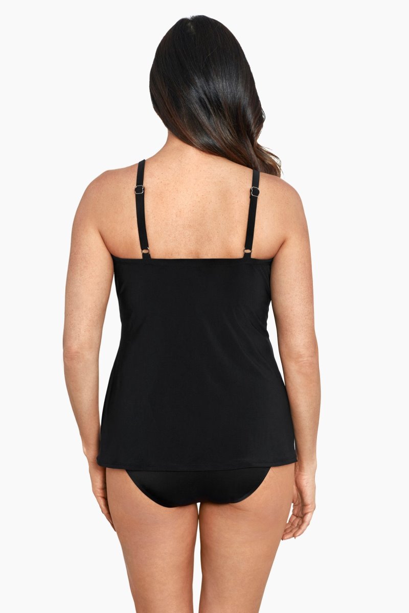 Women's Black Plus Size Love Knot Tankini Tops - Miraclesuit USA | YP928062S9