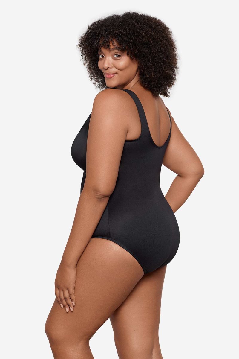 Women's Black Plus Size Rock Solid Revele One Piece - Miraclesuit USA | KV703350R1
