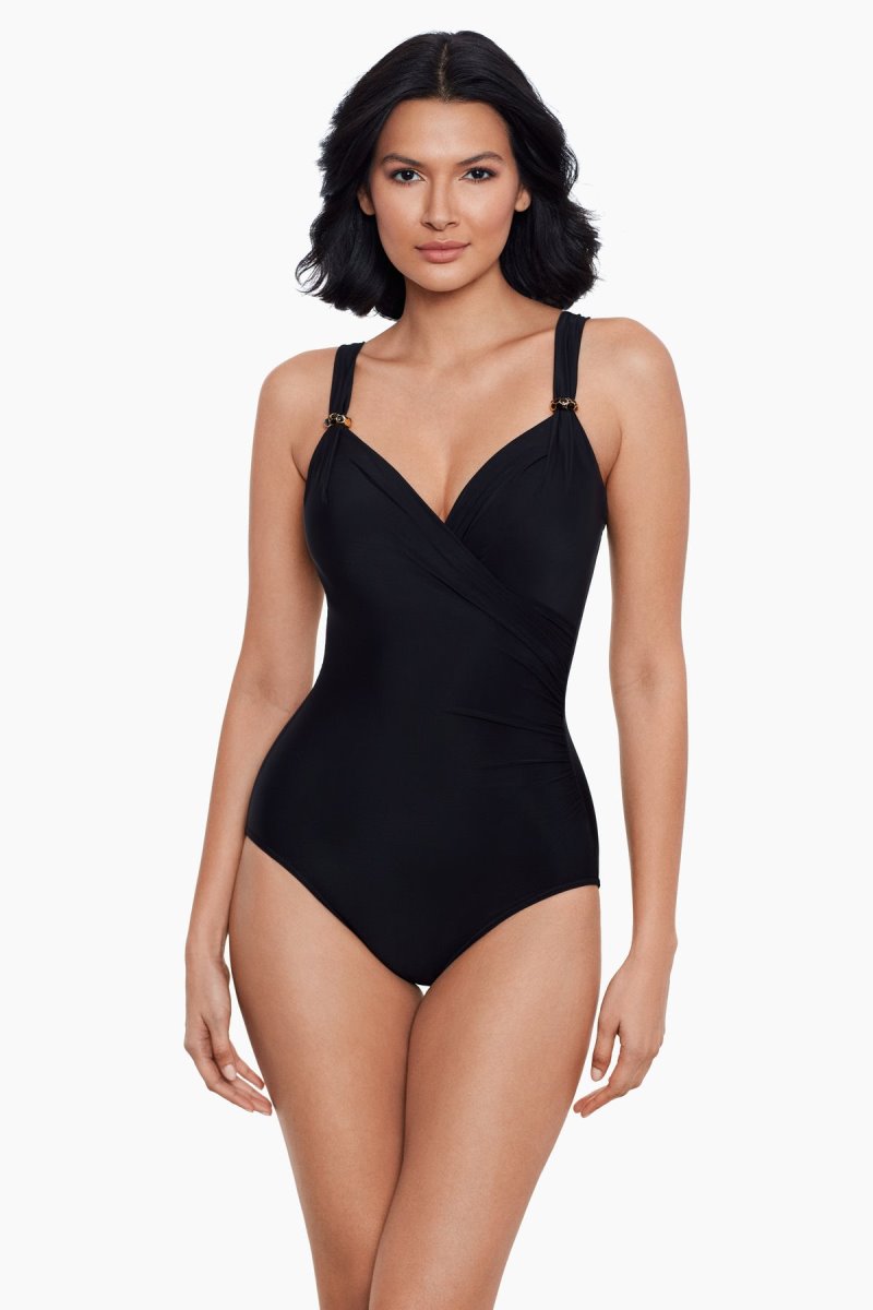 Women's Black Razzle Dazzle Siren One Piece - Miraclesuit USA | EK666786U2