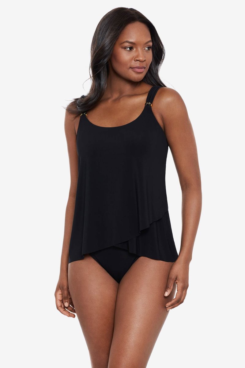 Women\'s Black Razzle Dazzle Tankini Tops - Miraclesuit USA | BZ371707L5