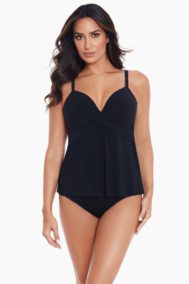 Women's Black Rock Solid Allura Tankini Tops - Miraclesuit USA | EB406580E8