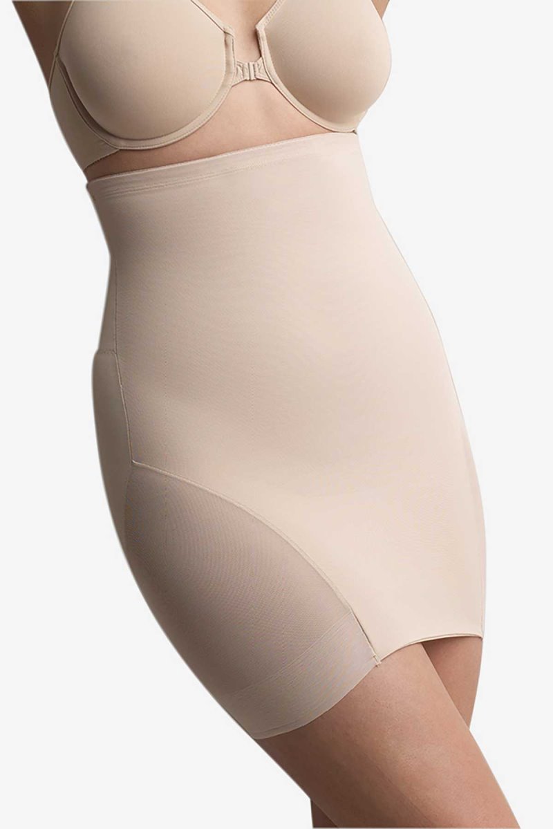 Women's Black Sexy Sheer Extra Firm Control High Waist Half Slip Shapewear - Miraclesuit USA | BL041354Z1