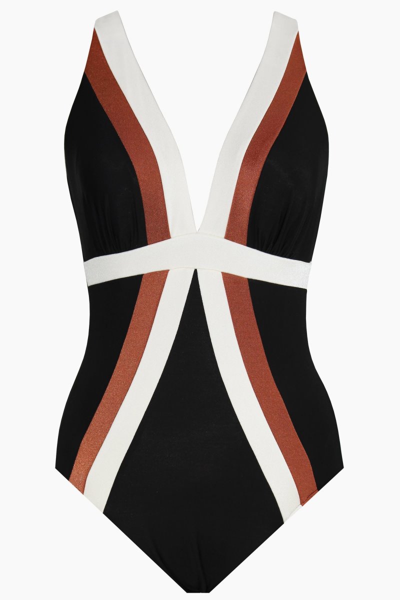 Women's Black Spectra Trilogy Colorblocked One Piece - Miraclesuit USA | GJ906200G9