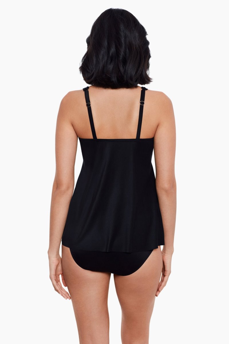 Women's Black Surplice Underwire D DDd Cups Tankini Tops - Miraclesuit USA | MR036383Q5