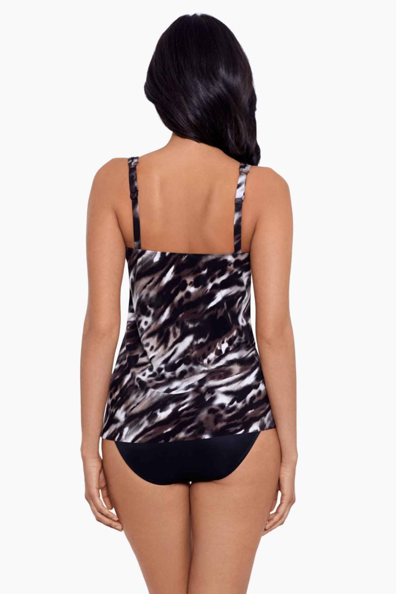 Women's Black / Brown Tempest Mirage DD Cup Tankini Tops - Miraclesuit USA | QP295659C9