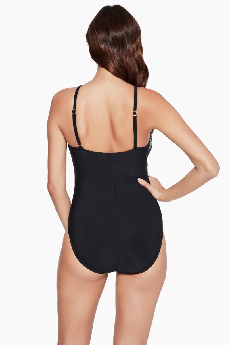 Women's Black / Gold Stroke Of Luck Jill One Piece - Miraclesuit USA | VK140754V6
