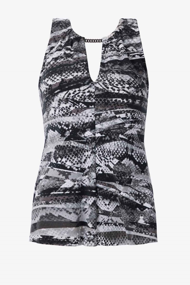 Women's Black / Grey Zaatar Chanae Tankini Tops - Miraclesuit USA | NT028162B7