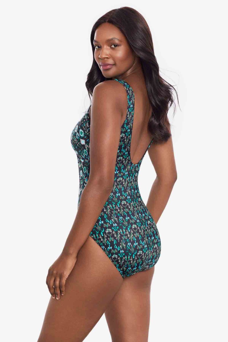 Women's Black / Multicolor Bijoux Criss Cross Escape One Piece - Miraclesuit USA | IX225852T1