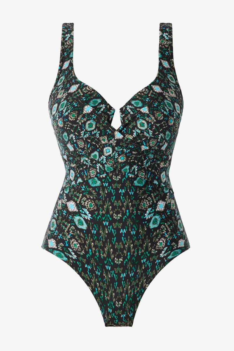 Women's Black / Multicolor Bijoux Criss Cross Escape One Piece - Miraclesuit USA | IX225852T1