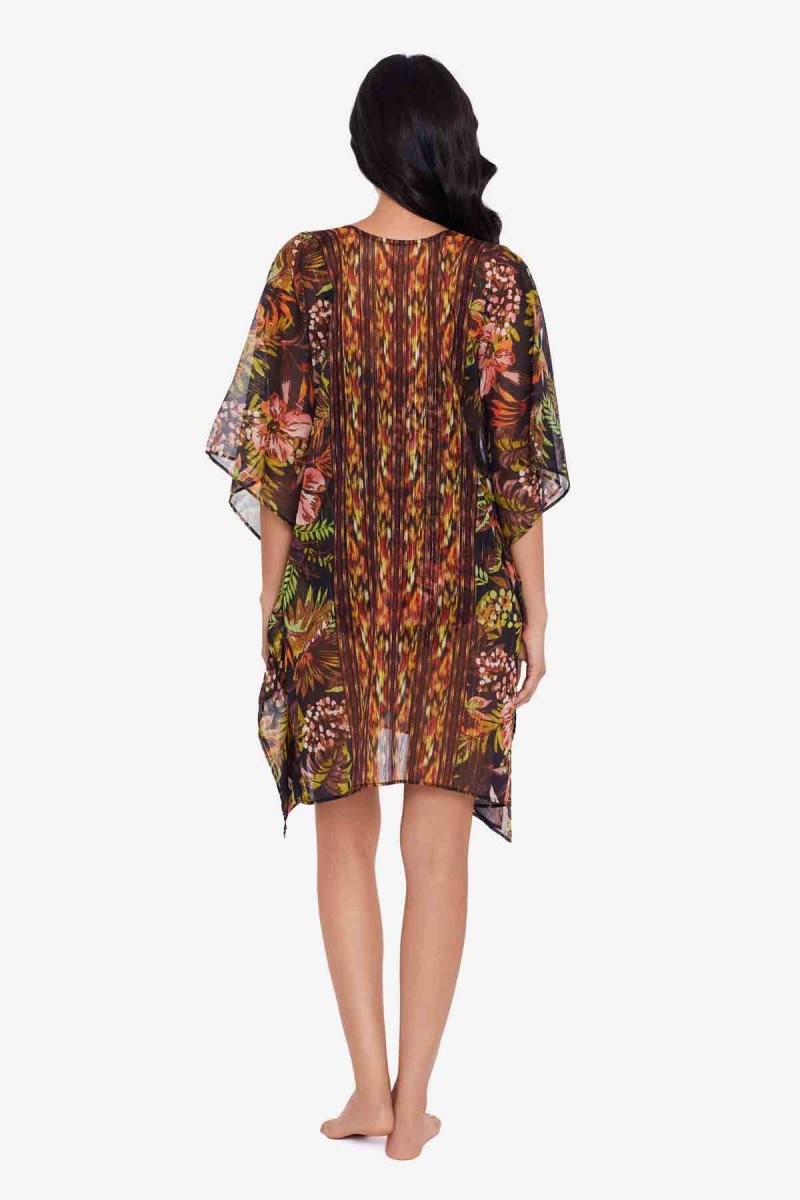 Women's Black / Multicolor Botanico Caftan Cover Ups - Miraclesuit USA | MU734953T4