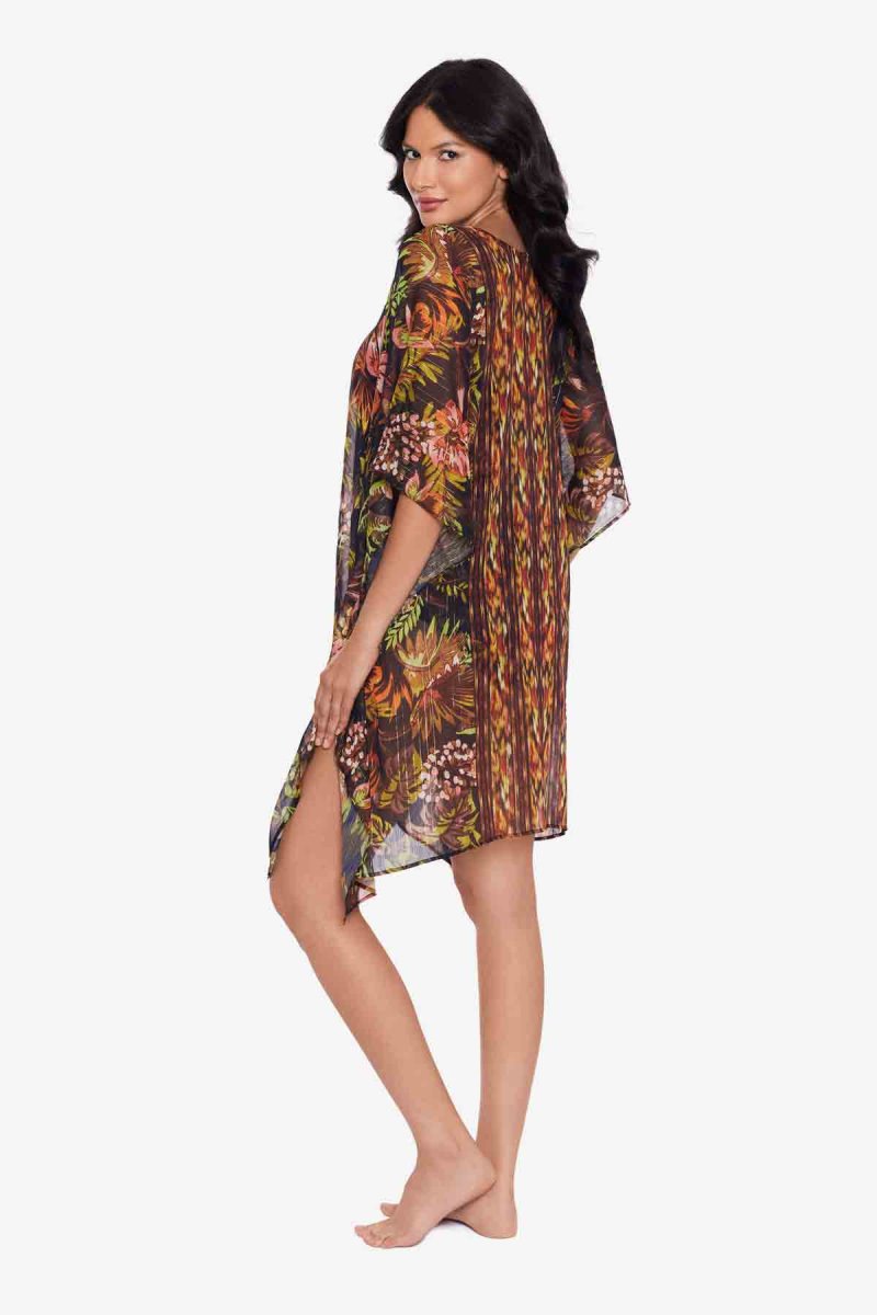 Women's Black / Multicolor Botanico Caftan Cover Ups - Miraclesuit USA | MU734953T4