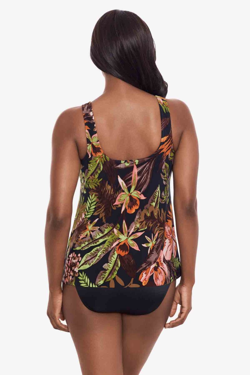 Women's Black / Multicolor Botanico Ursula Tankini Tops - Miraclesuit USA | YS551585Q7