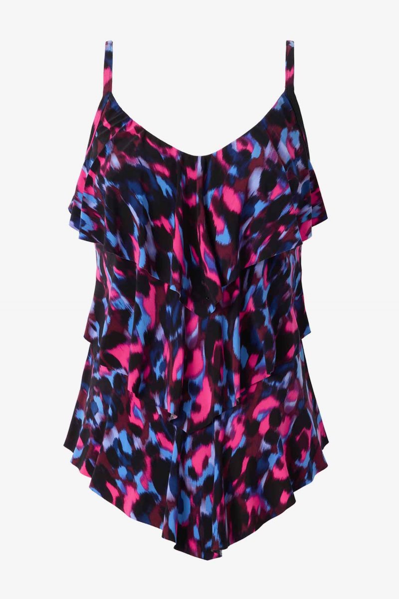 Women's Black / Multicolor Cherry Bomb Rita Tankini Tops - Miraclesuit USA | CN466526W3
