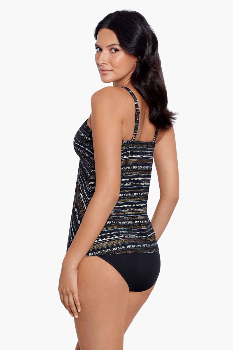 Women's Black / Multicolor Cypher Love Knot Tankini Tops - Miraclesuit USA | RP426082S6