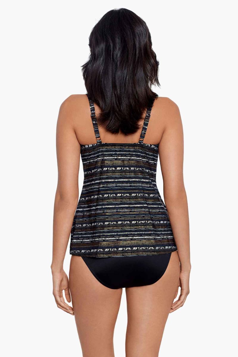 Women's Black / Multicolor Cypher Love Knot Tankini Tops - Miraclesuit USA | RP426082S6