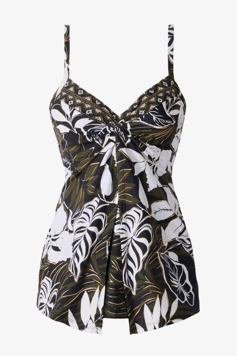 Women's Black / Multicolor Elle Dorado Love Knot Tankini Tops - Miraclesuit USA | VN199229O9