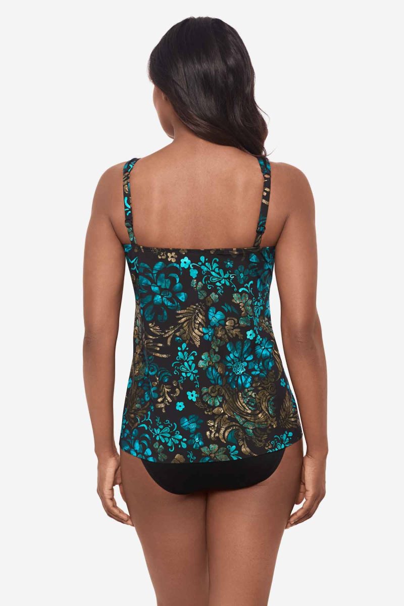 Women's Black / Multicolor Flor De Mare Mirage Tankini Tops - Miraclesuit USA | TE488258L3
