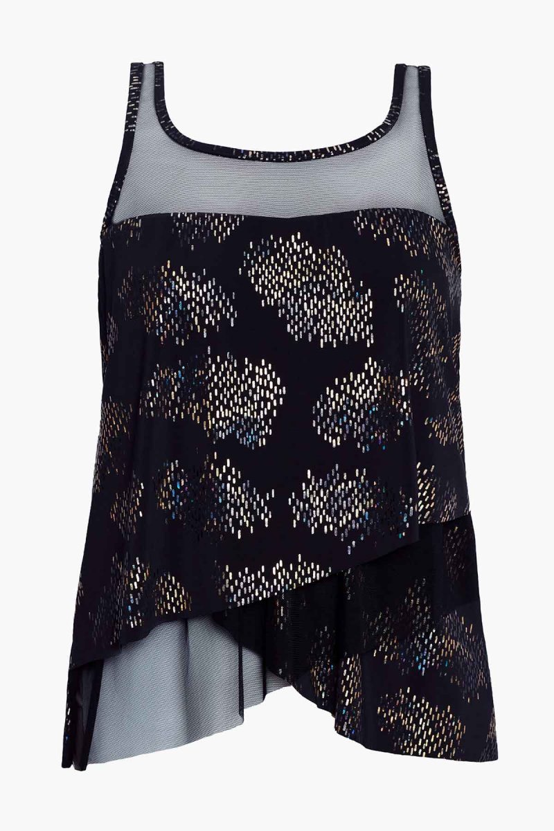 Women's Black / Multicolor Iridium Mirage Tankini Tops - Miraclesuit USA | HK583818J6