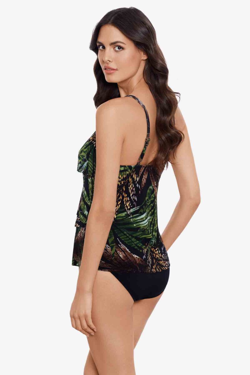 Women's Black / Multicolor Nighthawk Clo Tankini Tops - Miraclesuit USA | QD636353S9