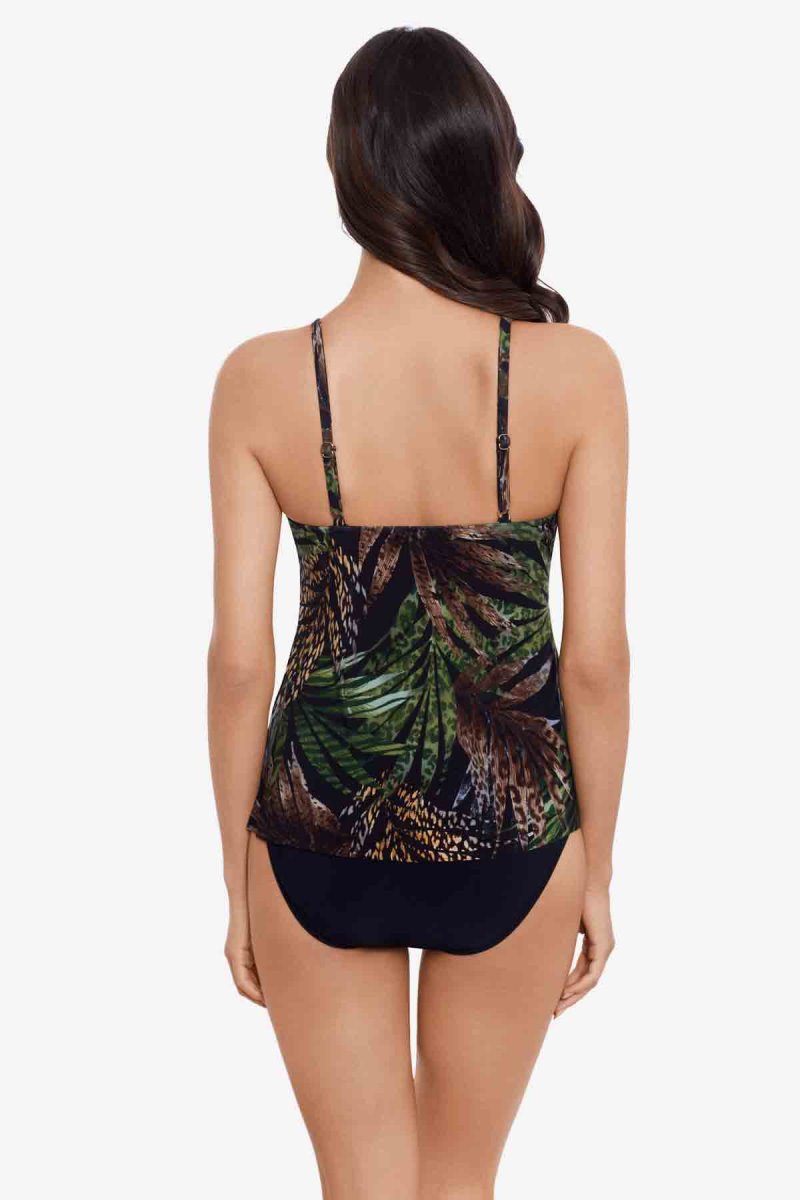Women's Black / Multicolor Nighthawk Clo Tankini Tops - Miraclesuit USA | QD636353S9