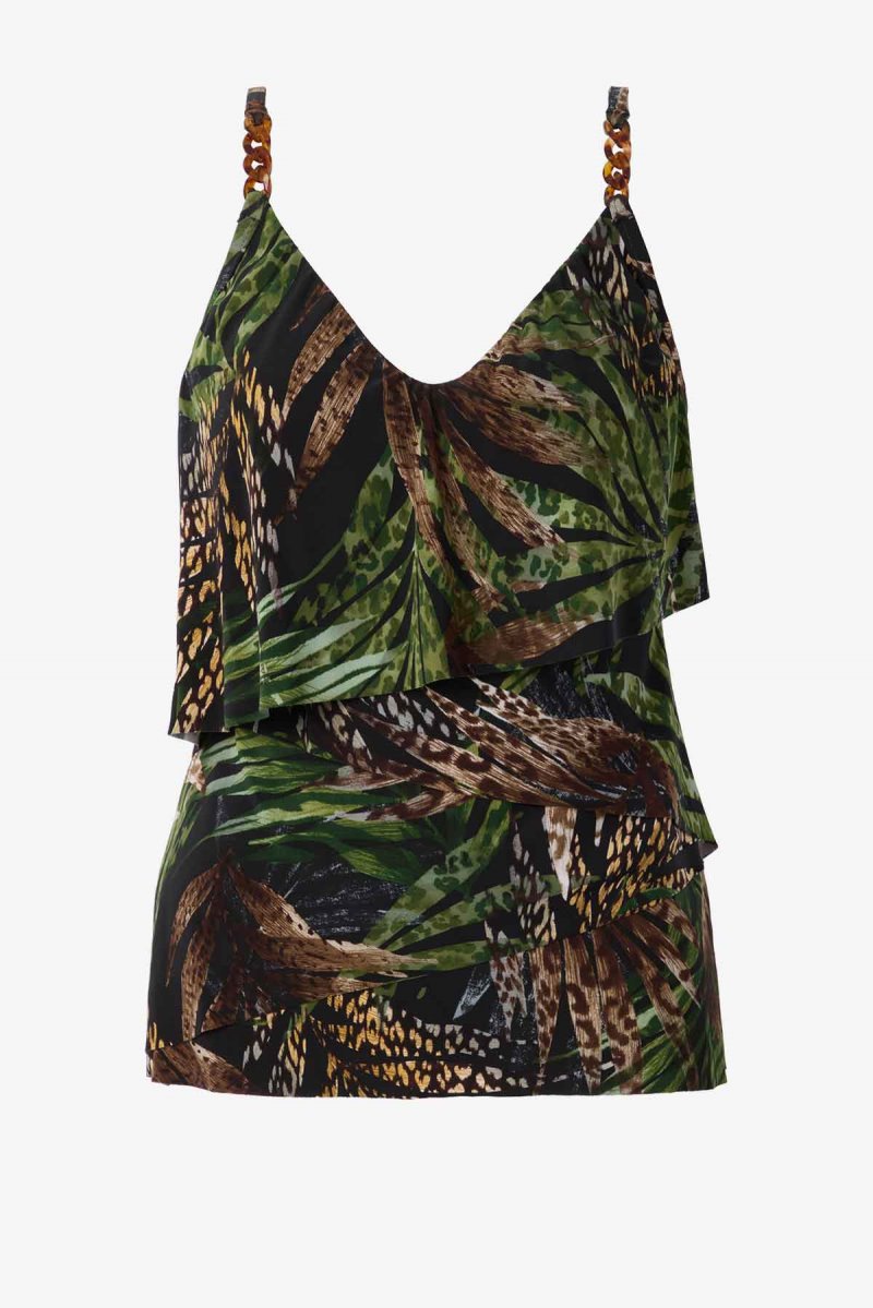 Women's Black / Multicolor Nighthawk Clo Tankini Tops - Miraclesuit USA | QD636353S9