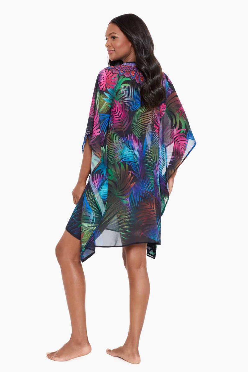 Women's Black / Multicolor Pixel Palmas Caftan Cover Ups - Miraclesuit USA | ZB290869Y7